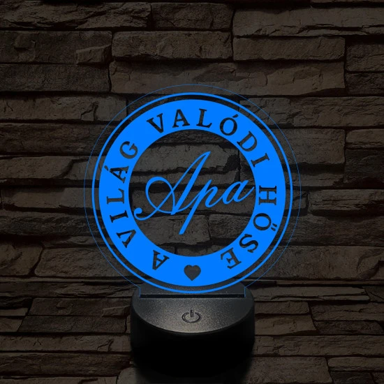 A világ valódi hőse, apa! 7 színű 3D led lámpa