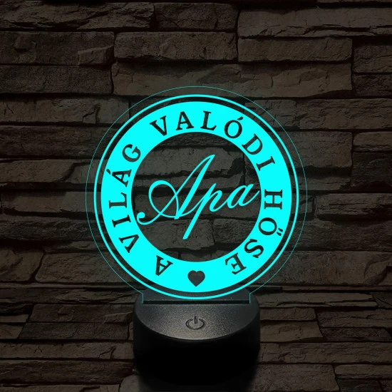 A világ valódi hőse, apa! 7 színű 3D led lámpa