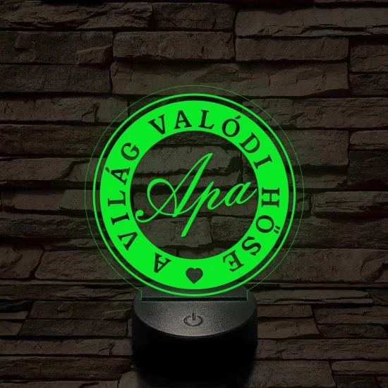 A világ valódi hőse, apa! 7 színű 3D led lámpa