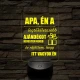 Apák napi humoros feliratú 7 színű 3D led lámpa
