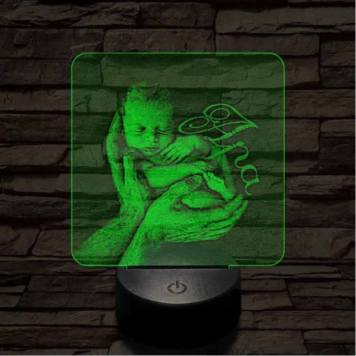 Apa tenyerében 7 színű 3D led lámpa