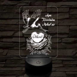 Apa otthont teremt 7 színű 3D led lámpa
