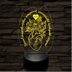Apai szív kertje 7 színű 3D led lámpa
