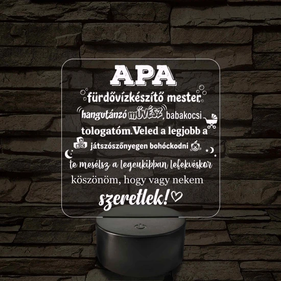 Apa a fürdővízkészítő mester – 7 színű, színváltós LED lámpa
