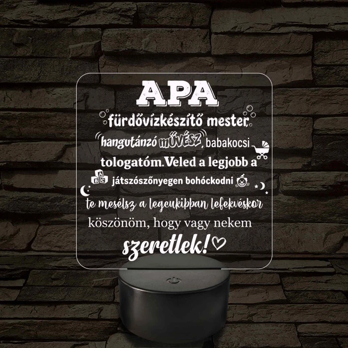 Apa a fürdővízkészítő mester – 7 színű, színváltós LED lámpa