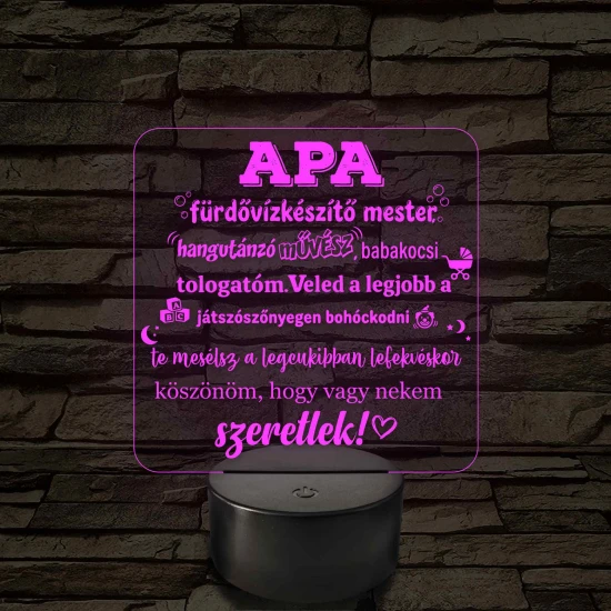 Apa a fürdővízkészítő mester – 7 színű, színváltós LED lámpa