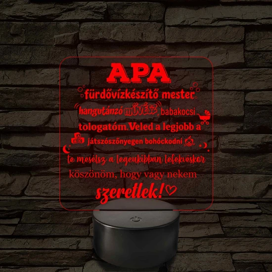 Apa a fürdővízkészítő mester – 7 színű, színváltós LED lámpa