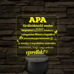 Apa a fürdővízkészítő mester – 7 színű, színváltós LED lámpa