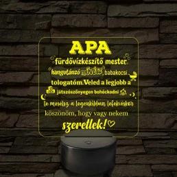 Apa a fürdővízkészítő mester – 7 színű, színváltós LED lámpa