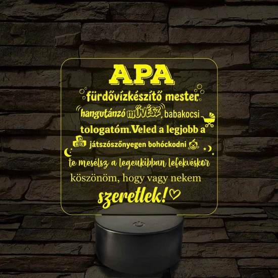 Apa a fürdővízkészítő mester – 7 színű, színváltós LED lámpa