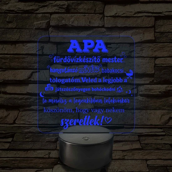 Apa a fürdővízkészítő mester – 7 színű, színváltós LED lámpa