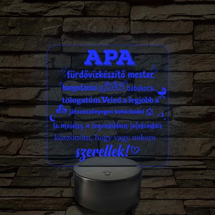 Apa a fürdővízkészítő mester – 7 színű, színváltós LED lámpa