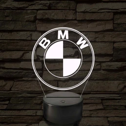 BMW logó - 7 színű, színváltós 3D led lámpa