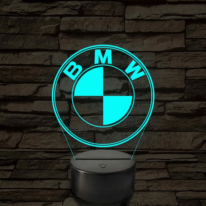 BMW logó - 7 színű, színváltós 3D led lámpa