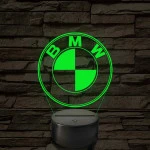 BMW logó - 7 színű, színváltós 3D led lámpa