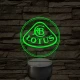 Lotus logó – 7 színű, színváltós LED lámpa