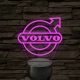 Volvo logó – 7 színű, színváltós LED lámpa