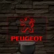Peugeot logó – 7 színű, színváltós LED lámpa