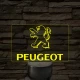Peugeot logó – 7 színű, színváltós LED lámpa