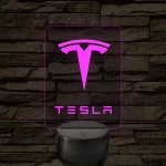 Tesla logó – 7 színű, színváltós LED lámpa