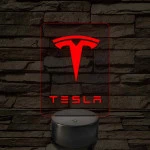 Tesla logó – 7 színű, színváltós LED lámpa