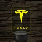 Tesla logó – 7 színű, színváltós LED lámpa