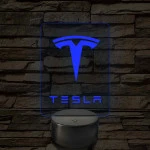 Tesla logó – 7 színű, színváltós LED lámpa