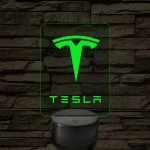 Tesla logó – 7 színű, színváltós LED lámpa