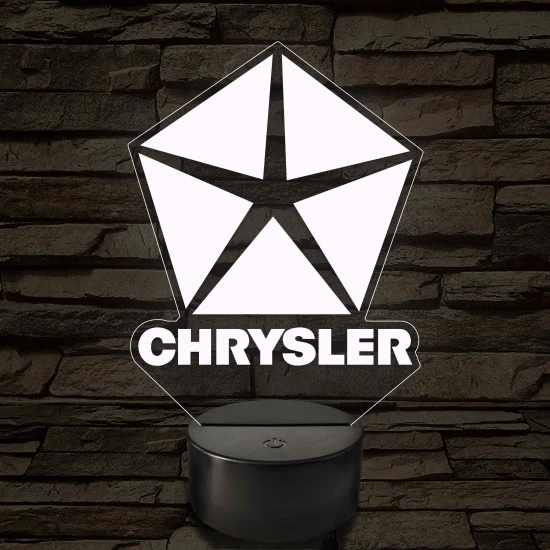 Chrysler logó – 7 színű, színváltós LED lámpa