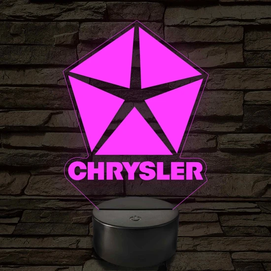 Chrysler logó – 7 színű, színváltós LED lámpa