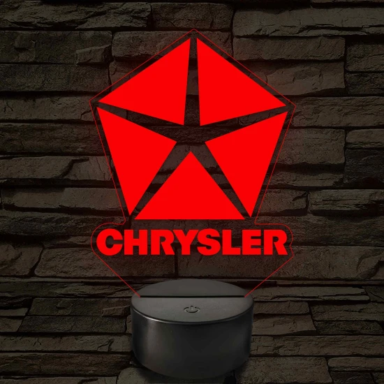 Chrysler logó – 7 színű, színváltós LED lámpa