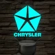 Chrysler logó – 7 színű, színváltós LED lámpa