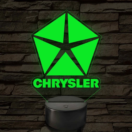 Chrysler logó – 7 színű, színváltós LED lámpa
