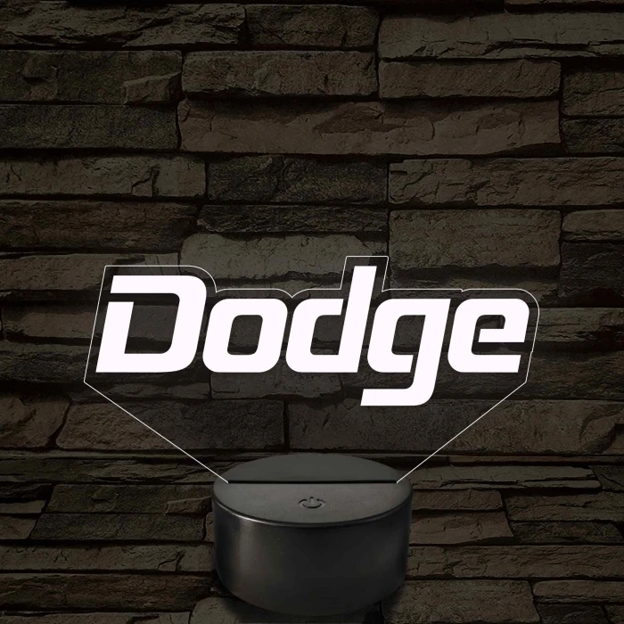 Dodge felirat – 7 színű, színváltós LED lámpa