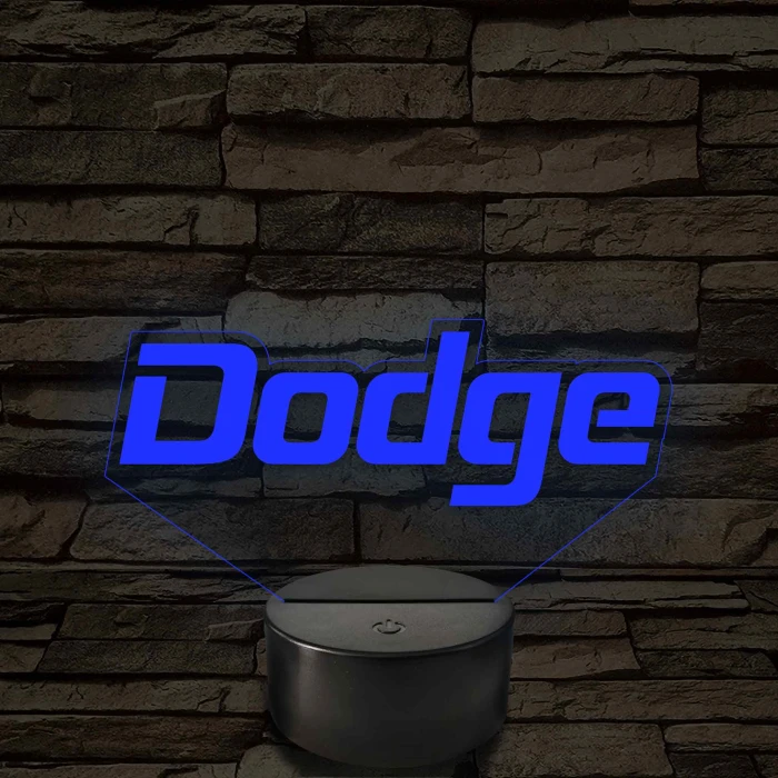 Dodge felirat – 7 színű, színváltós LED lámpa