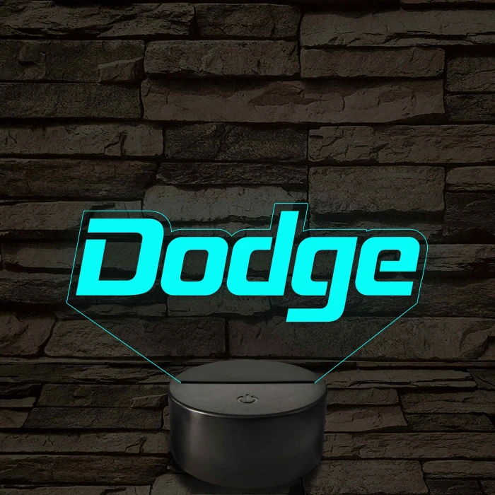 Dodge felirat – 7 színű, színváltós LED lámpa