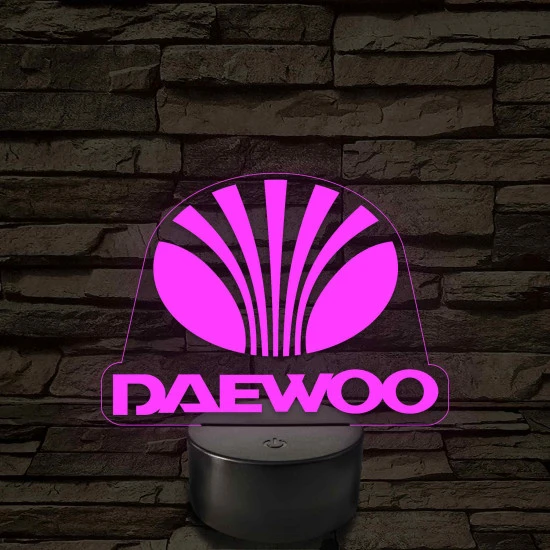 Daewoo logó – 7 színű, színváltós LED lámpa