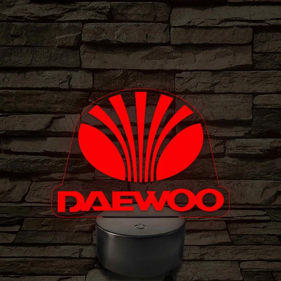 Daewoo logó – 7 színű, színváltós LED lámpa