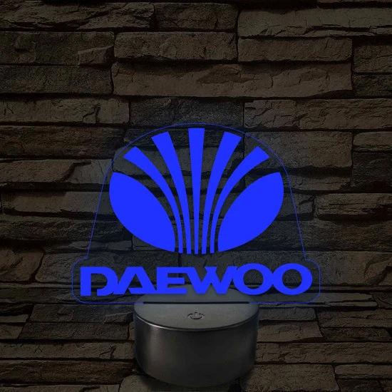 Daewoo logó – 7 színű, színváltós LED lámpa
