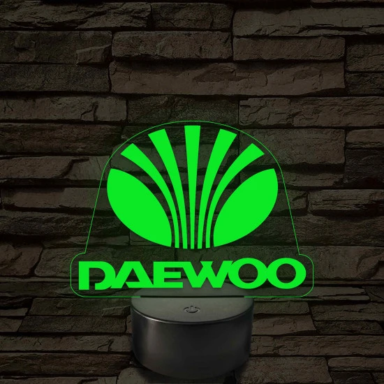 Daewoo logó – 7 színű, színváltós LED lámpa