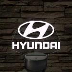 Hyundai logó – 7 színű, színváltós LED lámpa