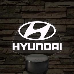 Hyundai logó – 7 színű, színváltós LED lámpa