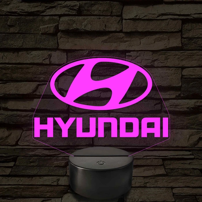 Hyundai logó – 7 színű, színváltós LED lámpa