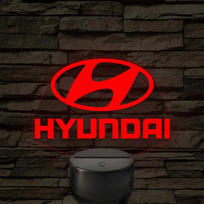 Hyundai logó – 7 színű, színváltós LED lámpa