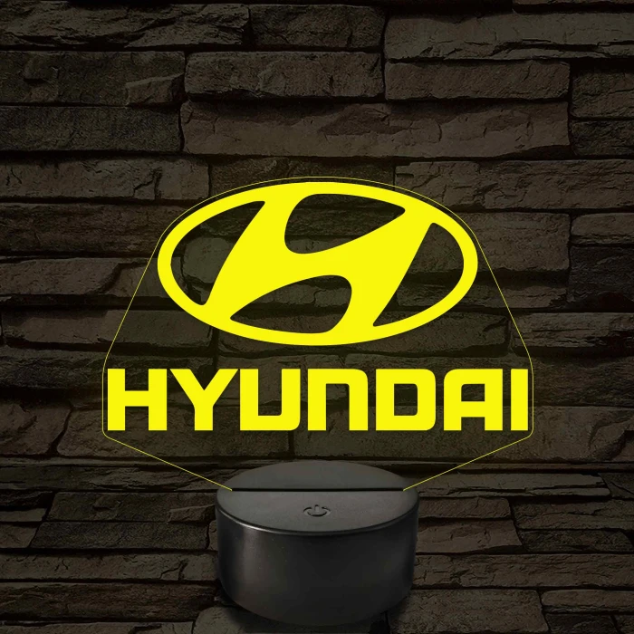Hyundai logó – 7 színű, színváltós LED lámpa