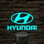 Hyundai logó – 7 színű, színváltós LED lámpa