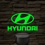 Hyundai logó – 7 színű, színváltós LED lámpa