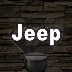 Jeep logó 7 színű, színváltós 3D LED lámpa
