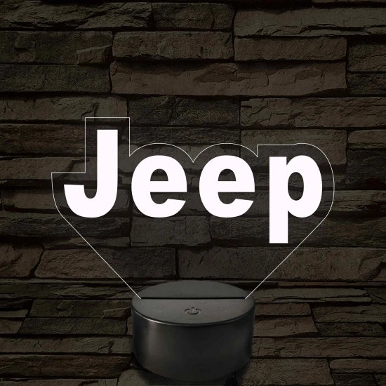 Jeep logó 7 színű, színváltós 3D LED lámpa