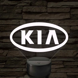 KIA logó 7 színű, színváltós 3D LED lámpa